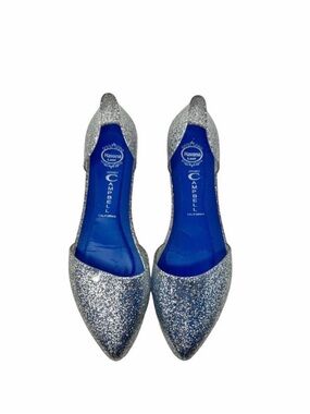 Jeffrey Campbell Havana D'Orsay Jelly Flats. Clear with Silver Glitter. Size 8
